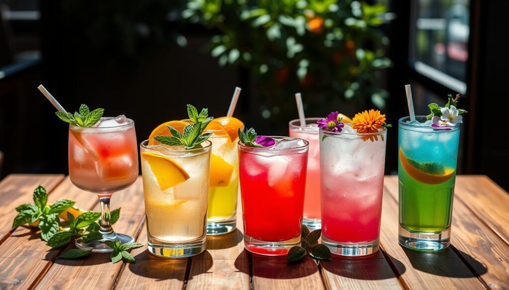 colorful drink garnishes