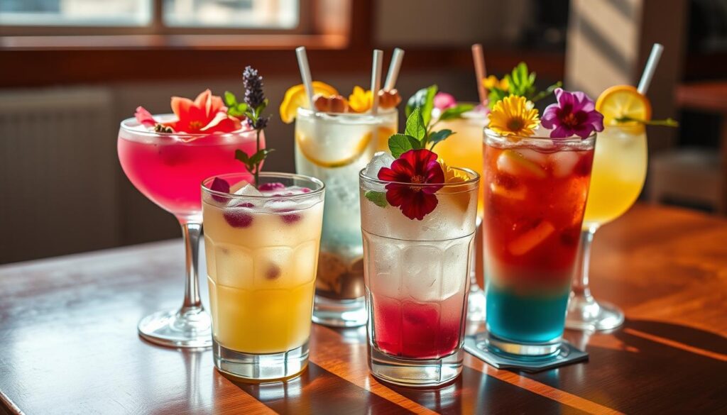 floral cocktails garnishing floral cocktails garnishing